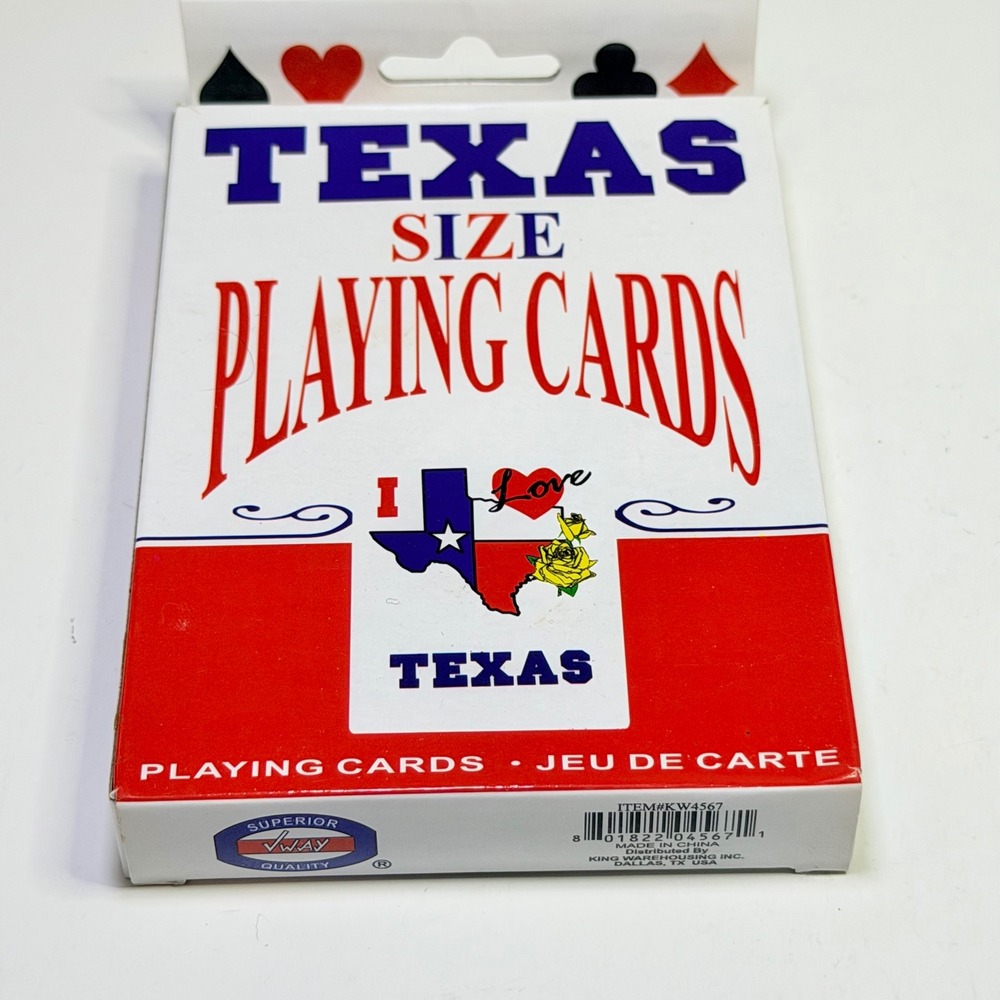 J-Way Texas Size Playing Cards I Love Texas Souvenir Jumbo Deck KW4567